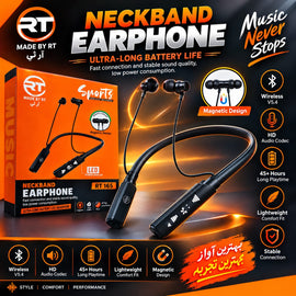 RT 165 Wireless Neckband Earphone | 45+ Hours Playtime