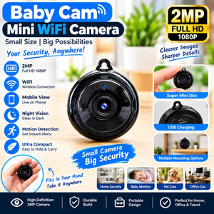 Mini WiFi Security Camera – 2MP Full HD 1080P