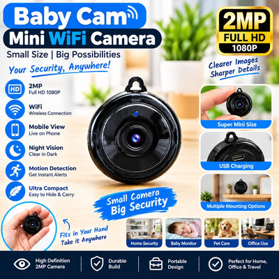 Mini WiFi Security Camera – 2MP Full HD 1080P