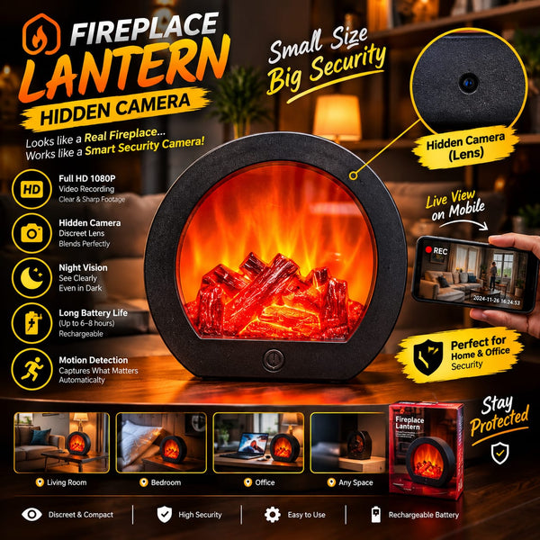 HD 1080P Fireplace Lantern Hidden Camera - Smart Security & Live Mobile View