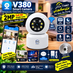 V380 Smart WiFi Camera - 2MP Full HD Indoor Security