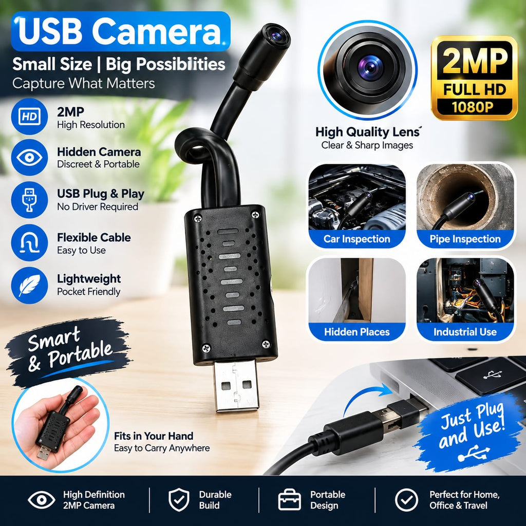 HD 1080P USB Flexible Inspection Camera - Portable Mini USB Spy & Endoscope Camera