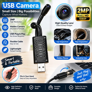 HD 1080P USB Flexible Inspection Camera - Portable Mini USB Spy & Endoscope Camera