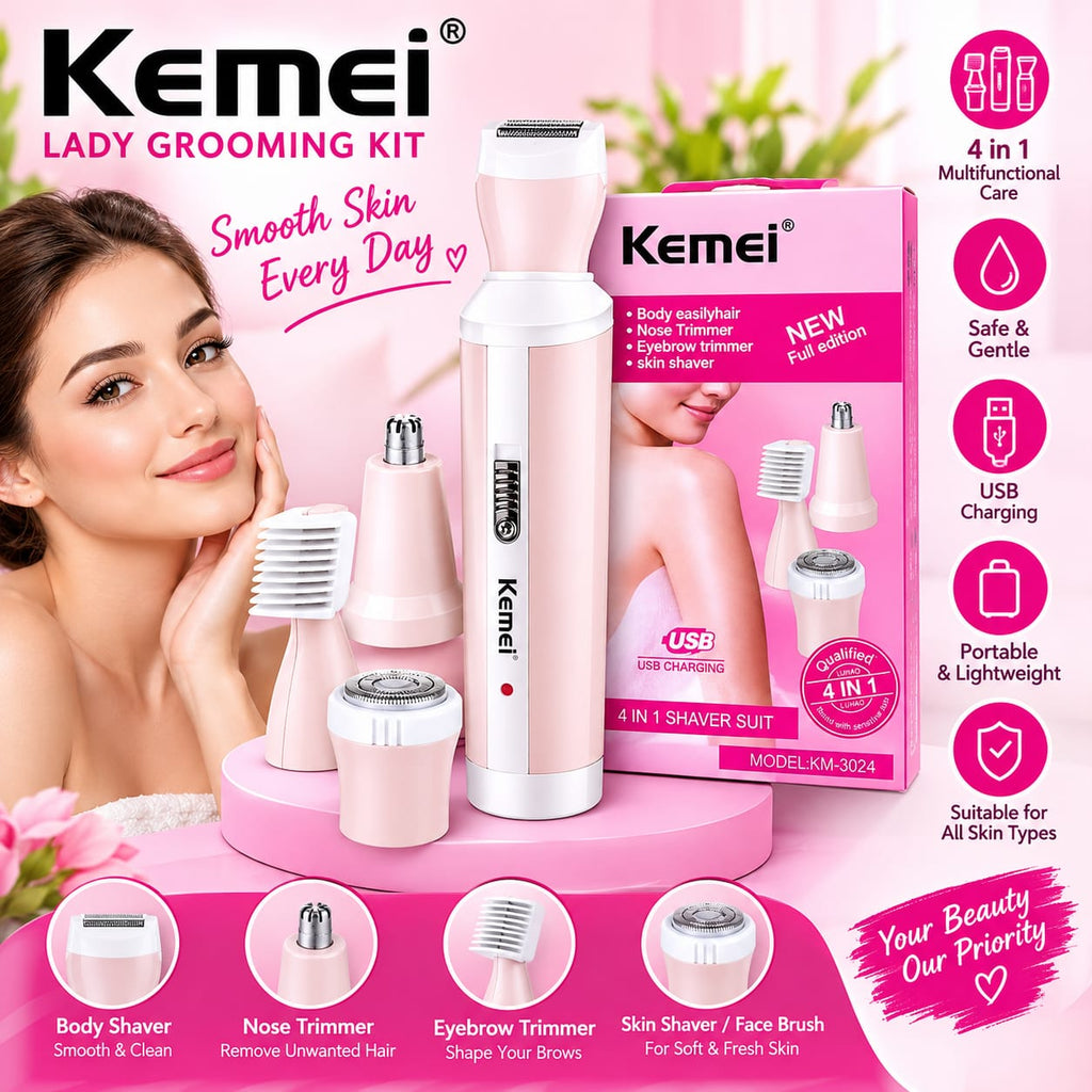 Kemei 4-in-1 Lady Grooming Kit – Smooth & Beautiful Skin